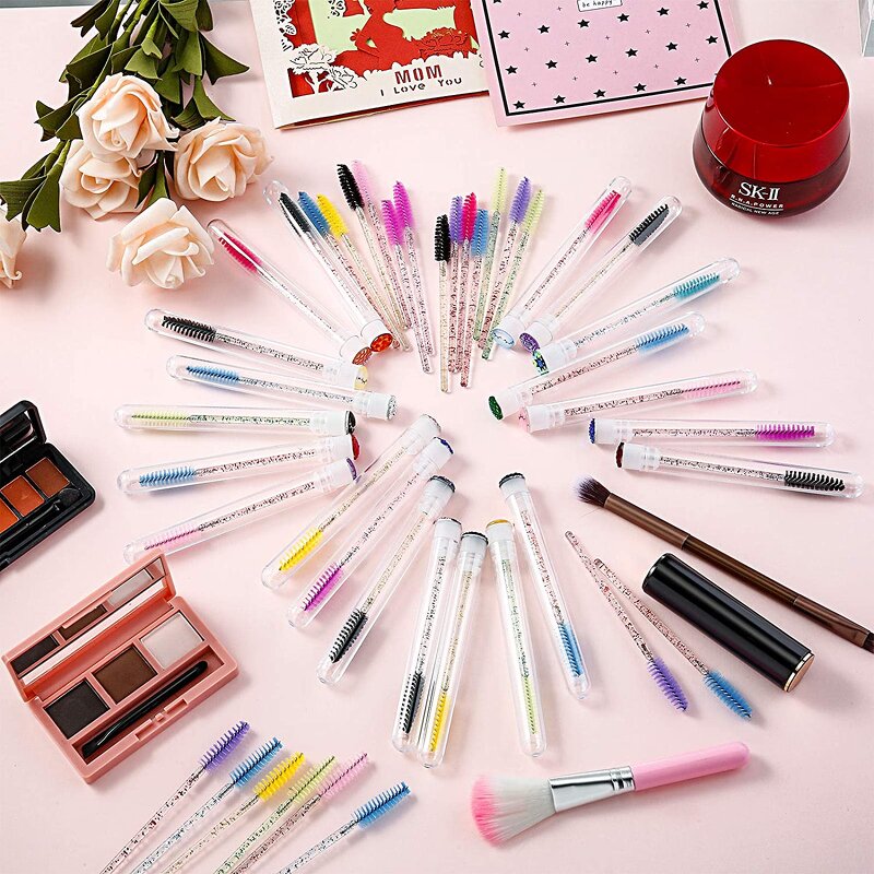 Eyelash Brush Tubes - With Lash Mascara Wands Eyebrow Comb Spoolies Container