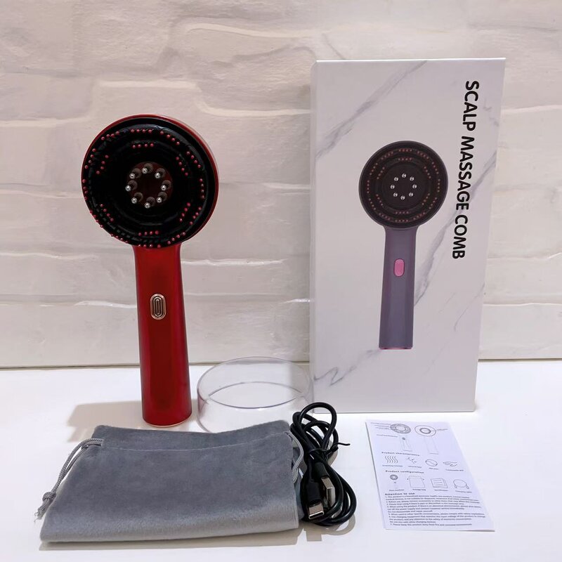 Electric Scalp Massager - Hair Growth Oil Applicator Anti Hair Loss Red Light Tool