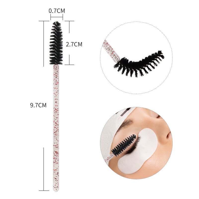 Eyelash Makeup Tool - Disposable Soft Head Crystal Mascara Wand Lash Extension