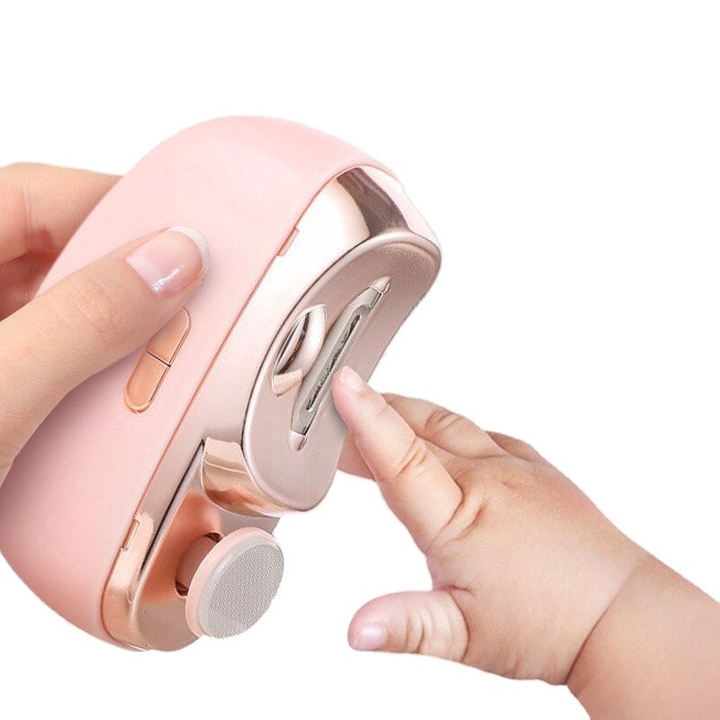 2-in-1 Electric Nail Cutter - USB Rechargeable Trimmer Polisher LED Child Lock
