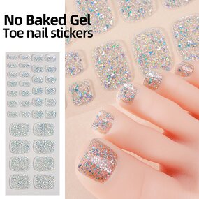 Press on Nail Stickers - Strongest Glue French Design Toes 3D Gel Art Salon Tool