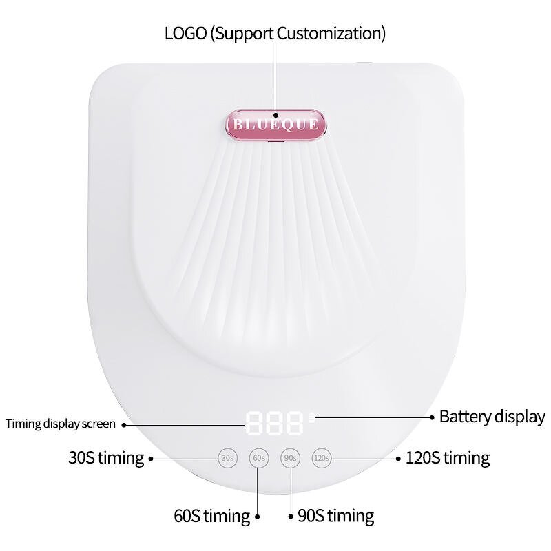 192W Rechargeable Nail Lamp - Cordless Auto Sensor Gel Polish Dryer Home Use