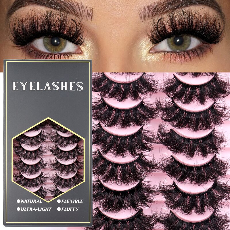 8d Mink Eyelashes - Wholesale 10 Pair 25mm Faux Lashes Custom Packaging Book