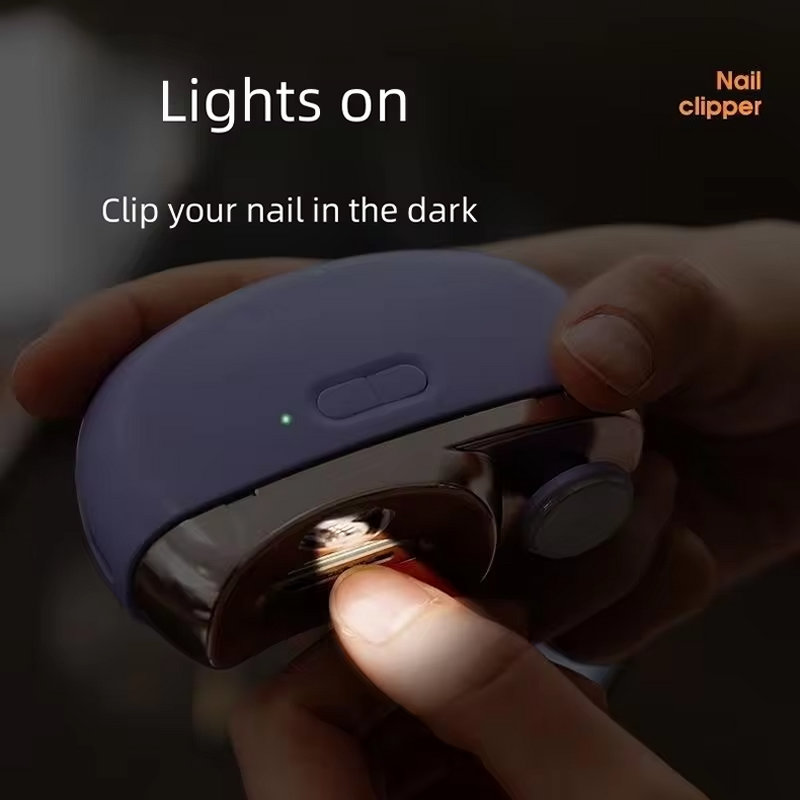 2-in-1 Electric Nail Cutter - USB Rechargeable Trimmer Polisher LED Child Lock