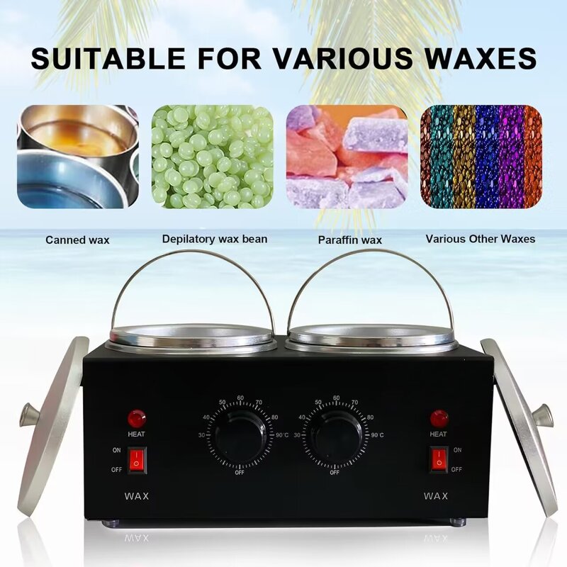 Dual Wax Pots Heater - Professional Electric Waxing Machine Salon Beauty Tool