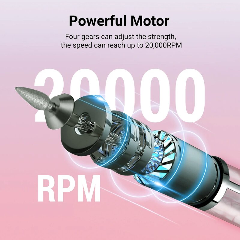 Electric Nail Drill Set - Rechargeable Portable Scrub Sharpening Salon Tool