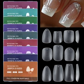 Matte Soft Gel Tips - 300PCS Full Cover No File False Nail Tips Box Packing