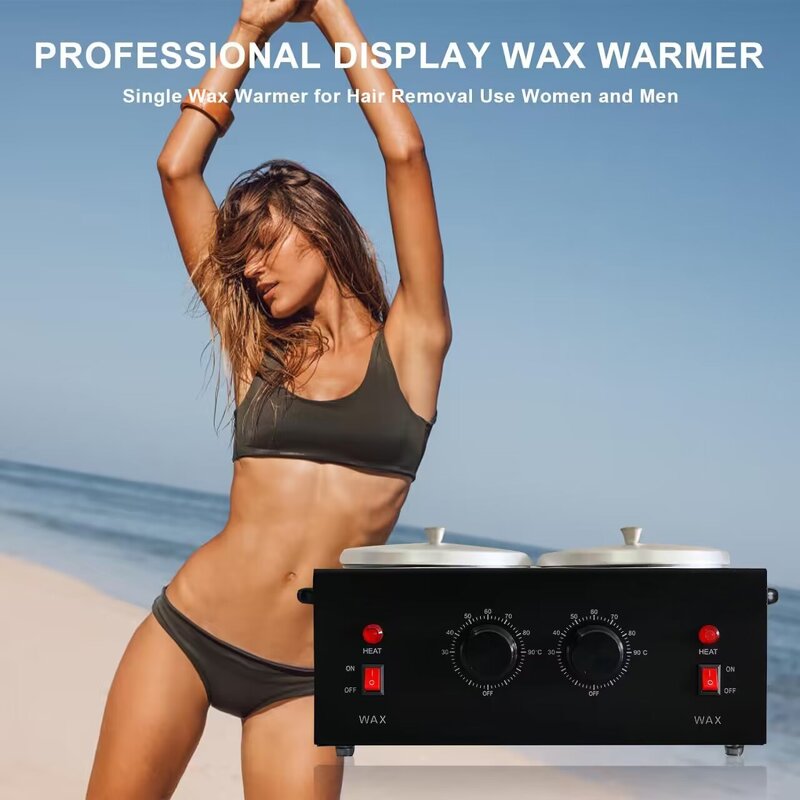 Dual Wax Pots Heater - Professional Electric Waxing Machine Salon Beauty Tool