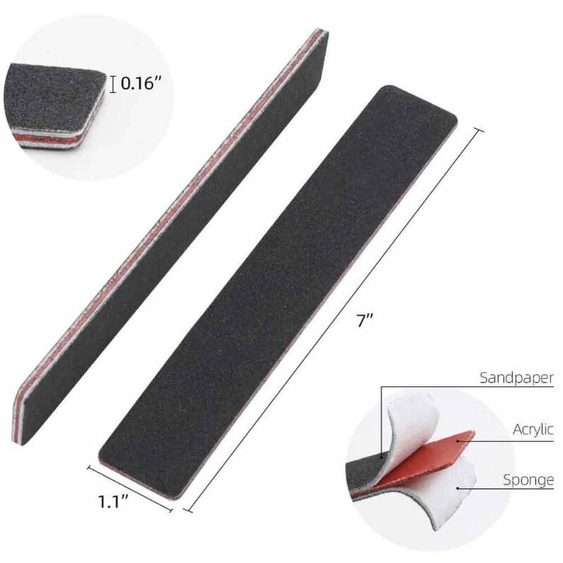 Emery Board Nail Files - Custom Logo Washable Double Sided 100/180 Grit Tool