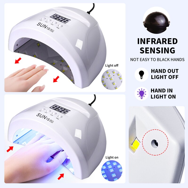 120w UV LED Nail Lamp - 36led 4-Level Timing Intellisense Quick Drying Tool