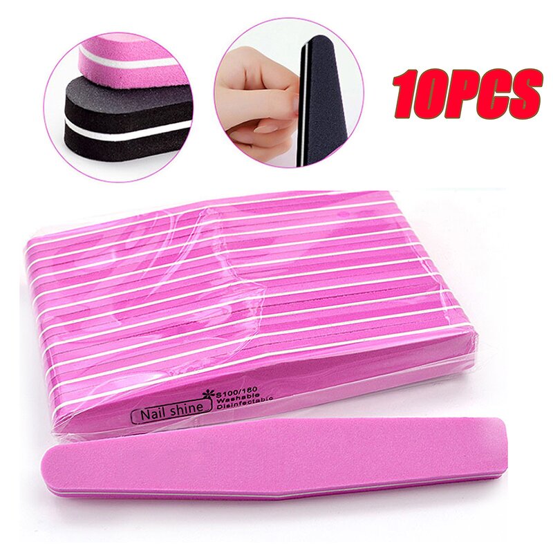 Sponge Nail File - Professional Double-Sided Washable 100/180 Custom Logo Tool