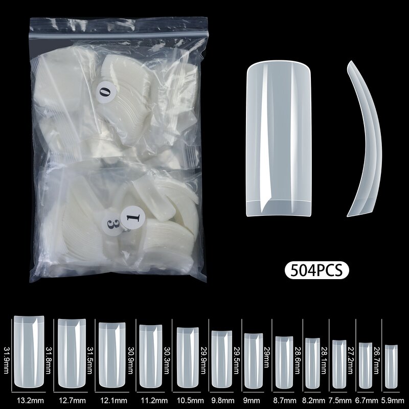 False Nail Tips - Hot Sale 500pcs Half Cover Medium Stiletto Coffin ABS Tips