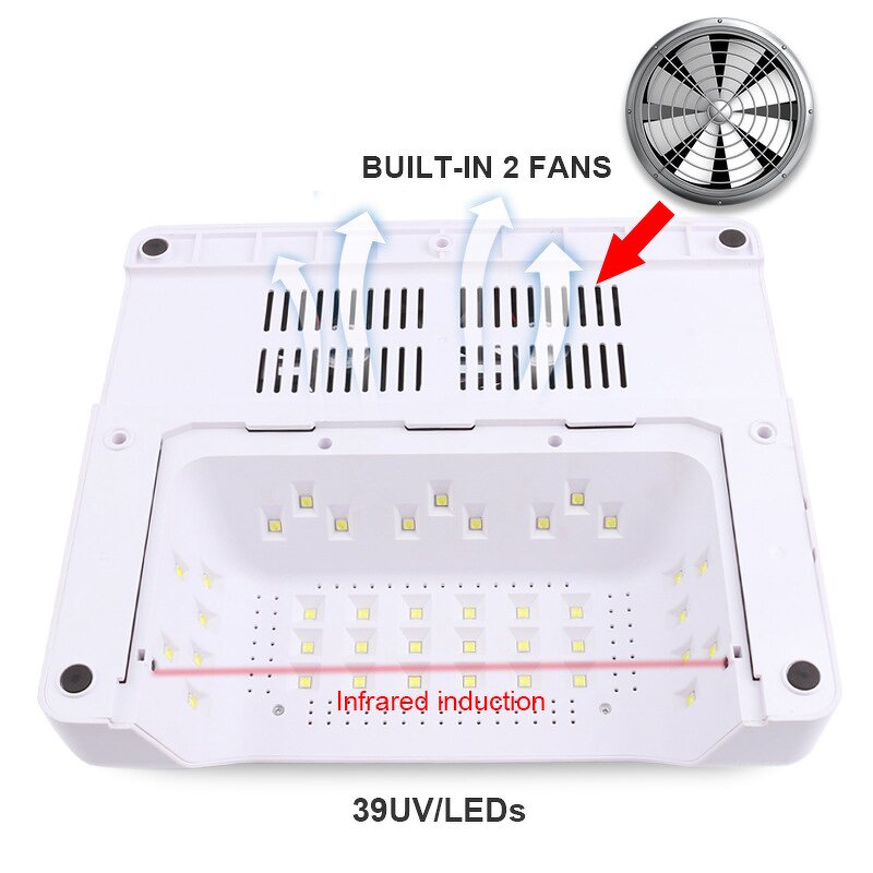 5 in 1 Nail Machine - 80W UV LED Lamp Dryer Vacuum Cleaner Drill Manicure Tool