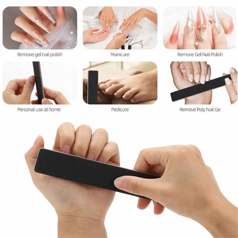 Emery Board Nail Files - Custom Logo Washable Double Sided 100/180 Grit Tool