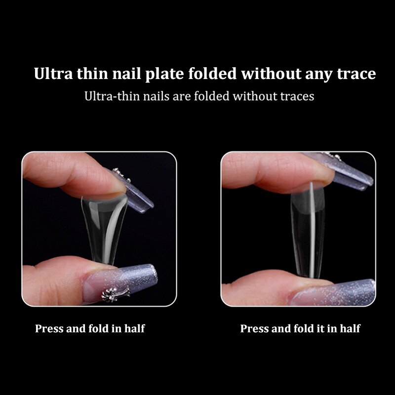 550PCS False Nail Tips - 2025 Stiletto Square Full Cover Acrylic Extensions