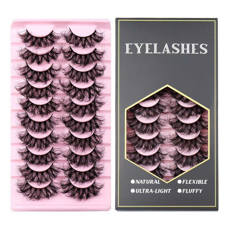 8d Mink Eyelashes - Wholesale 10 Pair 25mm Faux Lashes Custom Packaging Book