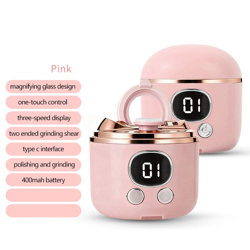 2 in 1 Electric Nail Clipper - Fully Automatic with Magnifier Adults Baby Tool