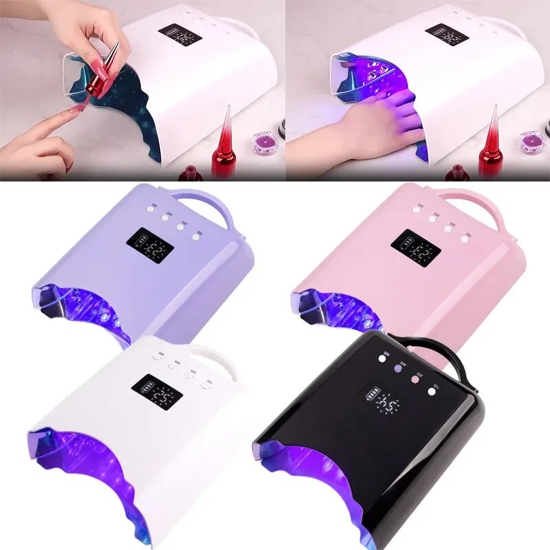 78W Rechargeable Nail Lamp - LED Screen Infrared 4 Modes Quick Curing Machine