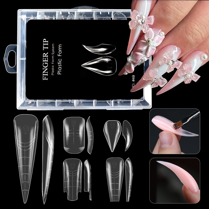 Crystal Nail Forms - Custom Logo 70-150pcs 5 Styles Full Cover Dual Forms