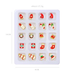 Christmas Stud Earrings - Fashion Gold Plated Tree Bell Snowman Nail Decoration