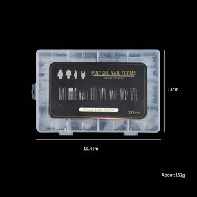 288PCS Nail Tips Set - 12 Styles Full Cover Square Stiletto with Display Stand