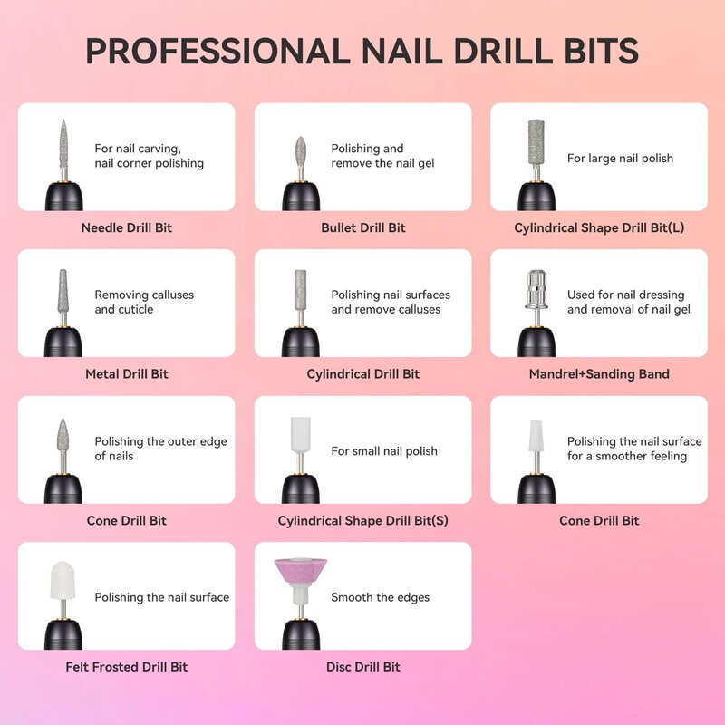 Electric Nail File Drill - 18000RPM Portable Manicure Pedicure Polishing Pen