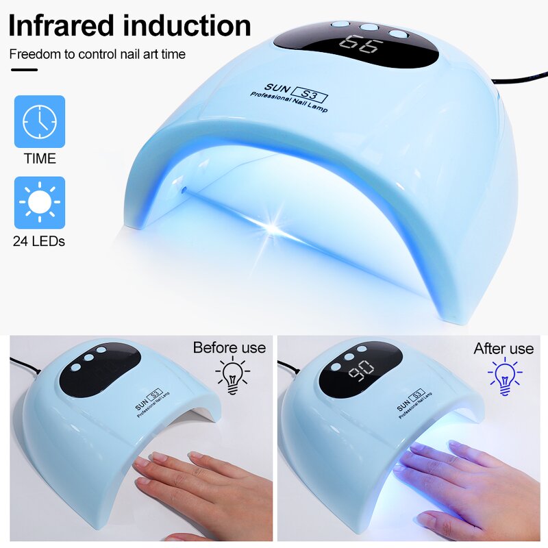 UV LED Nail Lamp - SUN S3 88W 24 LED Gel Polish Quick Dryer Salon Tool