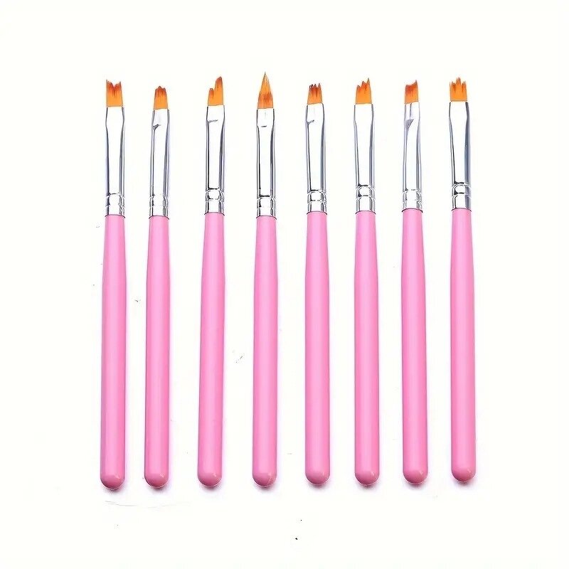 Nail Art Brush Set - 8pcs Painting Liner Stamping Draw Print Pen Manicure Tool