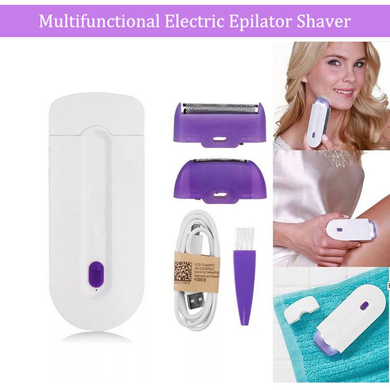 Portable Women Epilator - USB Rechargeable Rotary Shaver Body Face Bikini Depilator