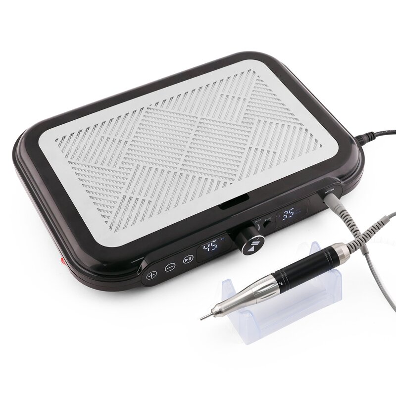 2-in-1 Nail Drill Dust Collector - 45000rpm Dual Rotation Vacuum Cleaner Machine