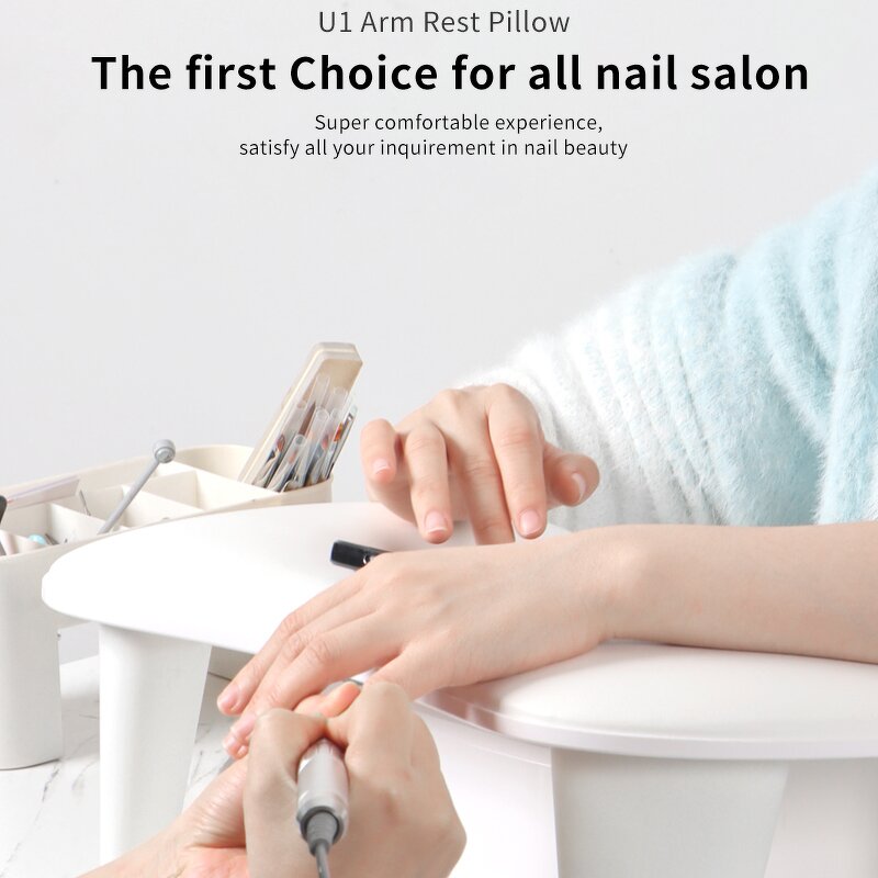 Two Hands Nail Arm Rest - Portable Removable Tilt PU Material Manicure Pillow