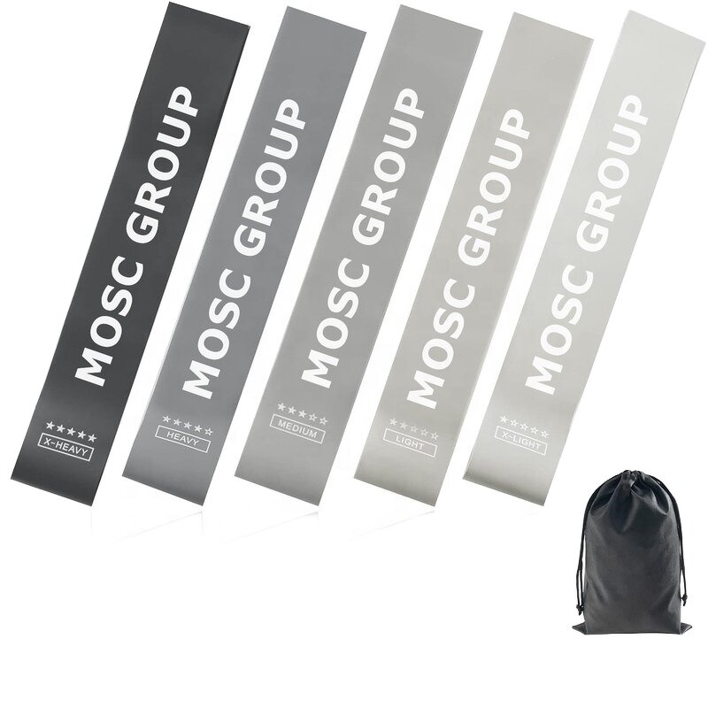 Yoga Resistance Bands - 5 Pack 12-Inch High Elastic Colorful Latex Rubber Stretch Set