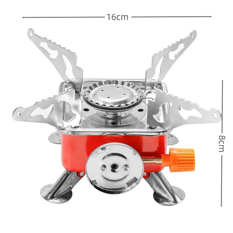 Butane Gas Stove - Mini Portable Square Foldable Windproof Camping Picnic Burner