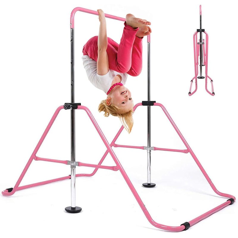 Kids Gymnastics Bars - Adjustable Uneven Bar Home Gymnastic Equipment for 3-7 Years