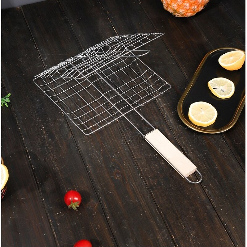 Outdoor Barbecue Net - Ebest Portable Foldable Square Multi-function Fish Clip Tool