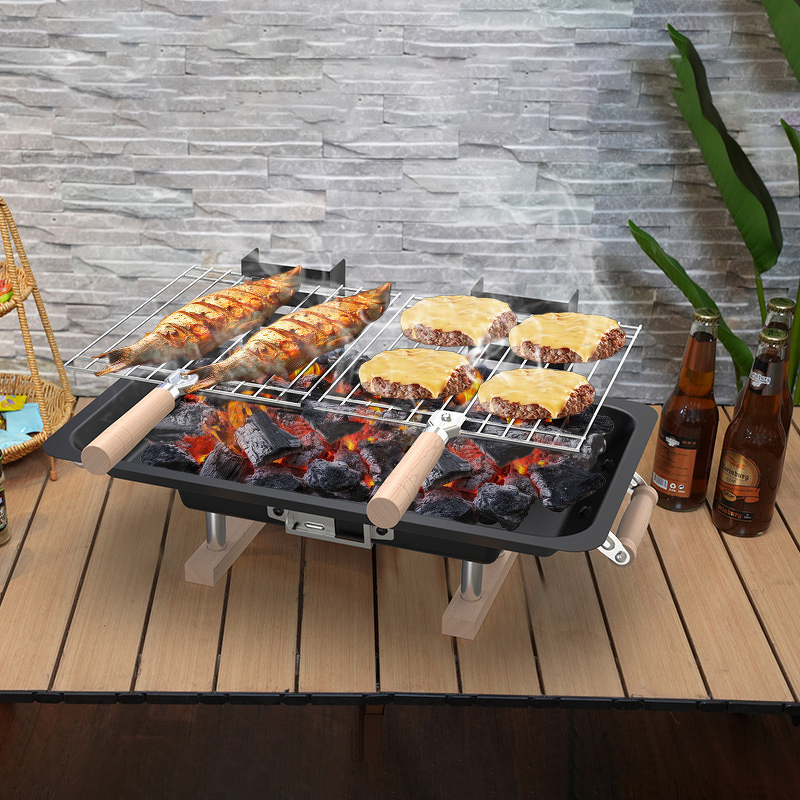 Couple BBQ Oven - Modern Steel Cross-border Double-person Portable Outdoor Grill