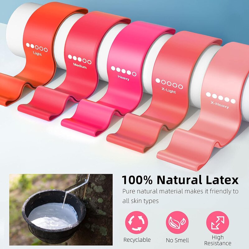 Women's Resistance Loop Bands - Custom Printed Thick TPE Elastic Hip Leg Workout Set