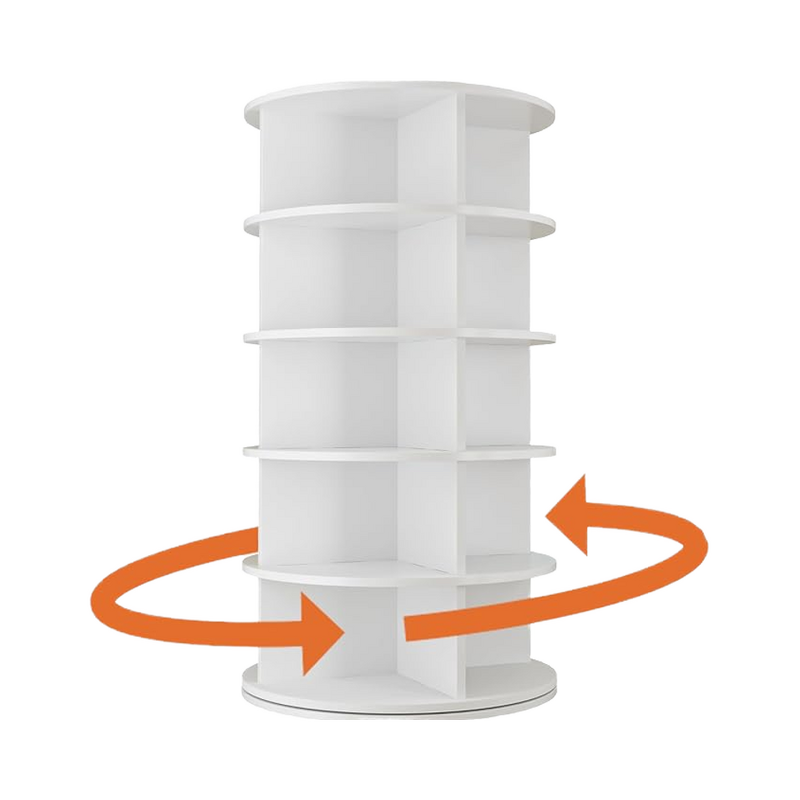 360 Shoe Carousel - Customized 5-Tier Plastic Rotating Tower Storage Cabinet Rack