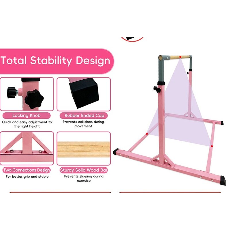 Gymnastics Kip Bar - Portable Professional 158cm Steel Horizontal Home Training Bar