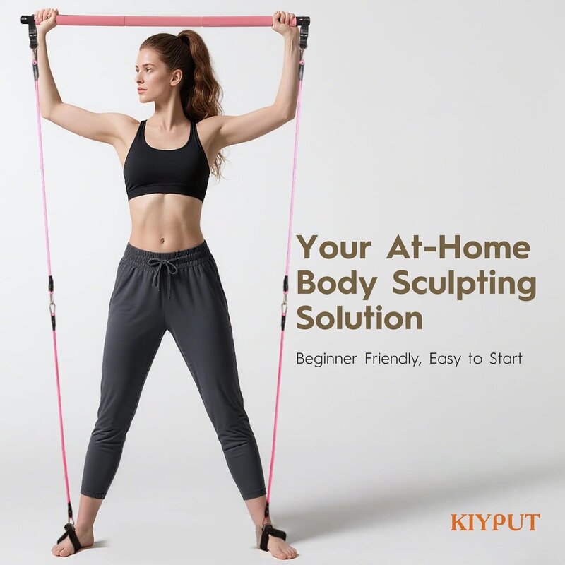 Pilates Beginner Kit - 9-Piece Yoga Ball Resistance Bands Home Bodybuilding Set