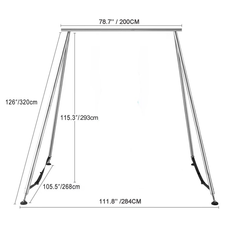 Aerial Yoga Stand - Adjustable Heavy Stainless Steel 45mm Hammock Rig Frame
