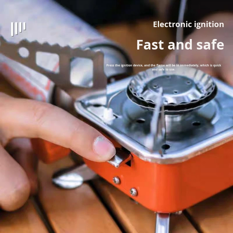 Butane Gas Stove - Mini Portable Square Foldable Windproof Camping Picnic Burner