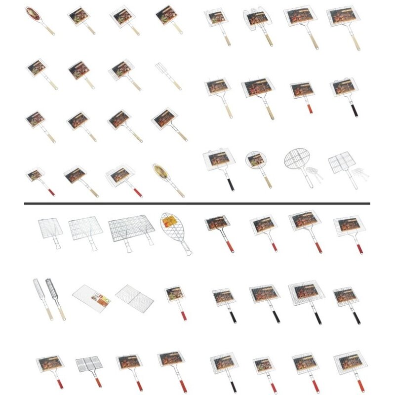 Outdoor Barbecue Net - Ebest Portable Foldable Square Multi-function Fish Clip Tool