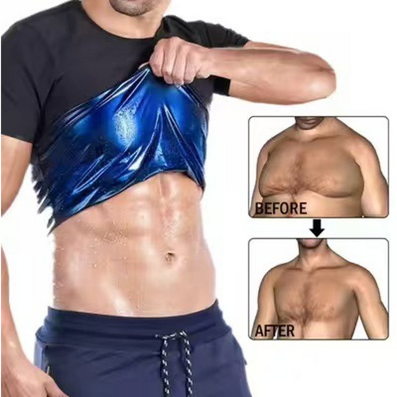 Men's Compression Sauna Suit - Quick-Drying Short Sleeve Tight-Fitting Workout Corset