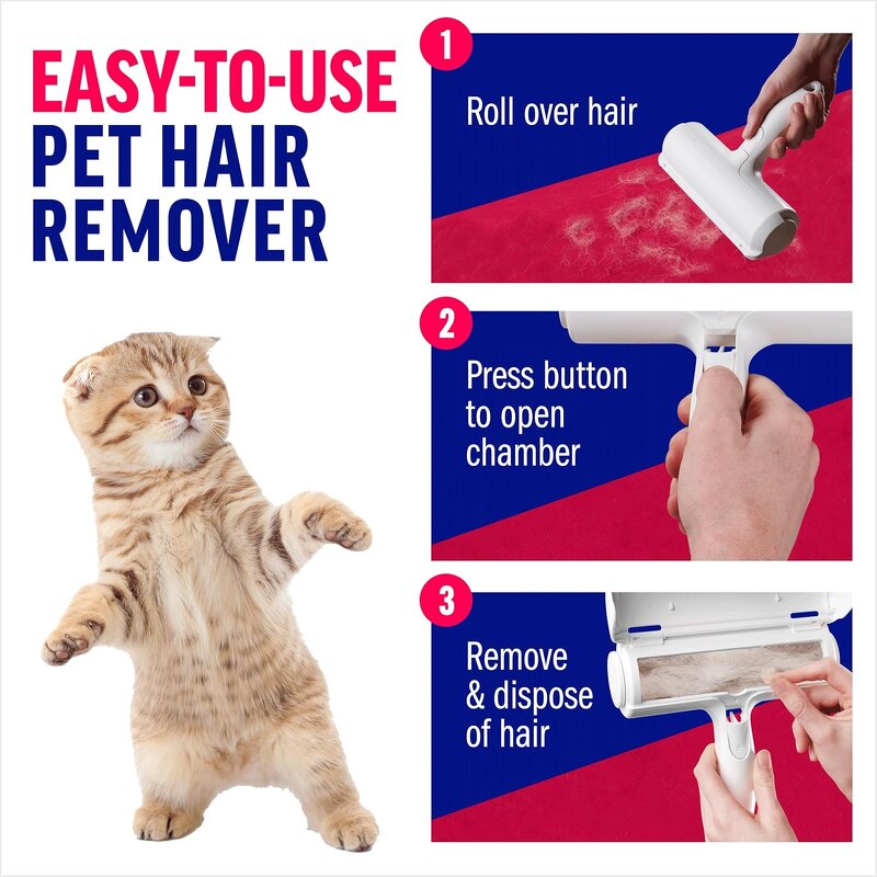 Pet Hair Removal Roller - Reusable Cat Dog Fur Cleaner for Furniture Cloth Bed