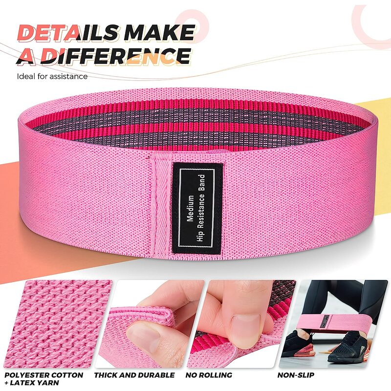 Women's Booty Exercise Belt - Non-Slip Elastic Adjustable 15-30kg Polyester Band
