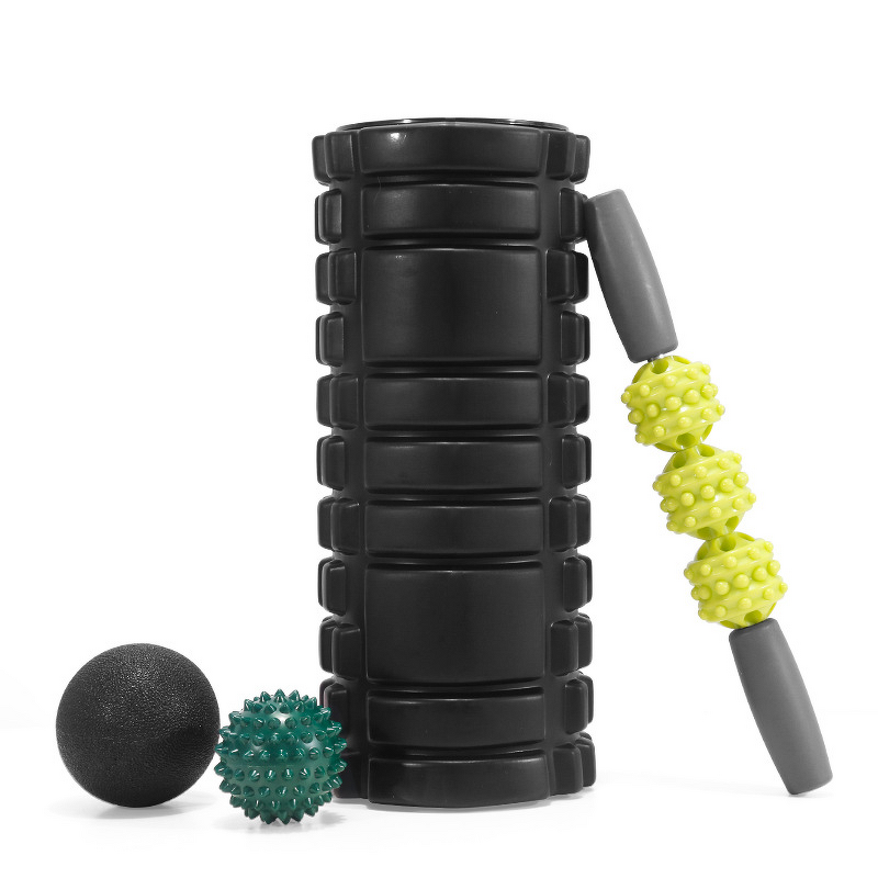 Yoga Massage Kit - Ebest 30cm Hollow EVA Foam Roller Fascia Ball Pilates Set