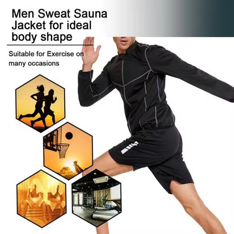 Men's Compression Sweat Suit - European Size Long Sleeve Breathable Running Apparel
