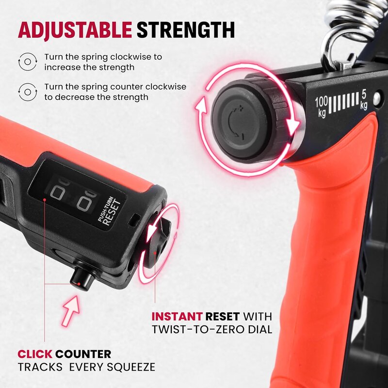 Finger Grip Trainer - THYFIT YX-H52 5-100KG ABS Electronic Counting Wrist Exerciser