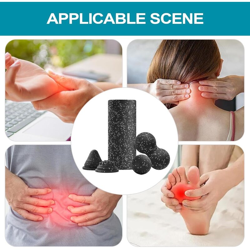 EVA Foam Roller Set - High Density Non-Slip Wheel Adults Pilates Yoga Travel Training